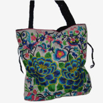 Stitched Floral Bag - White