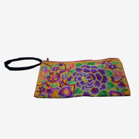 Floral Pouch M - Yellow