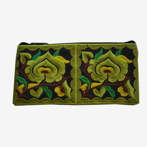 Floral Pouch L - Green