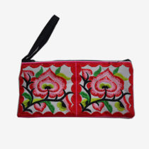 Floral Pouch L - White/Red