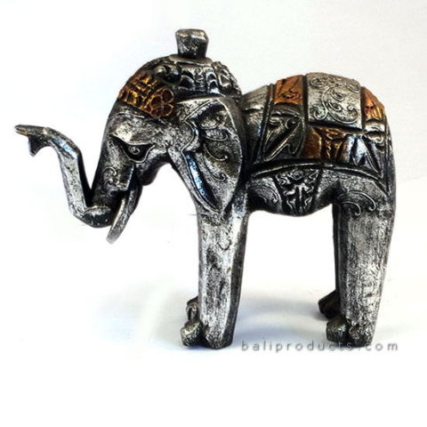 Silver Wooden Elephant