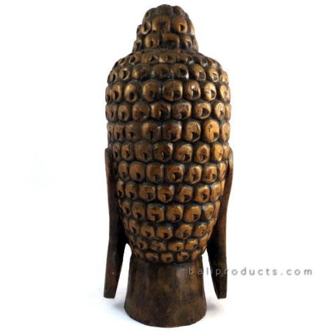 Tall Wooden Buddha Head