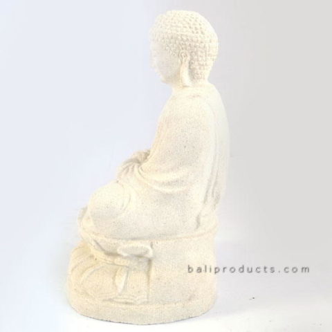 White Stone Lotus Buddha 20cm