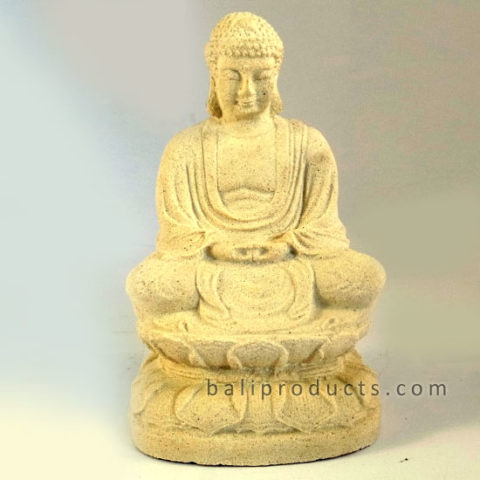 White Stone Lotus Buddha 20cm