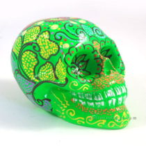 Resin Skull Batik Green