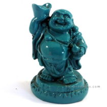 Resin Happy Buddha Standing Blue