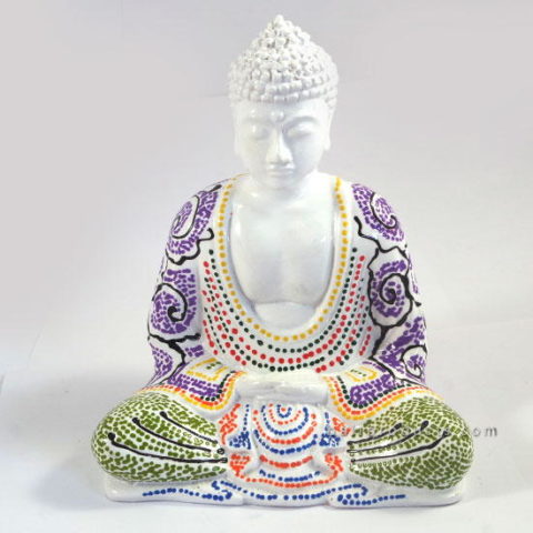 Resin Buddha Batik White