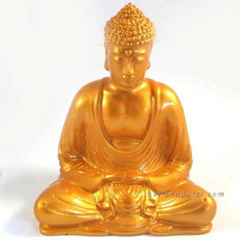 Resin Buddha Plain Gold