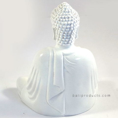 Resin Buddha Plain White