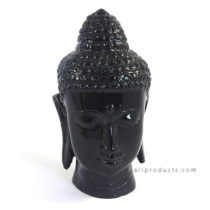 Resin Buddha Head Black