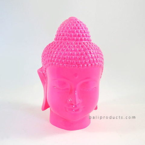 Resin Buddha Head Pink