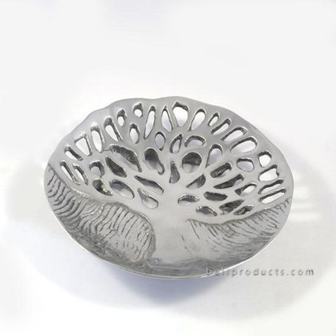 Aluminium Round Small Plate Tree Motif