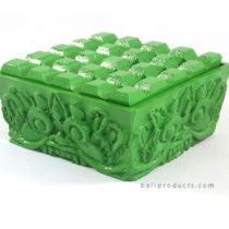 Square Resin Ashtray Green Boma Carving