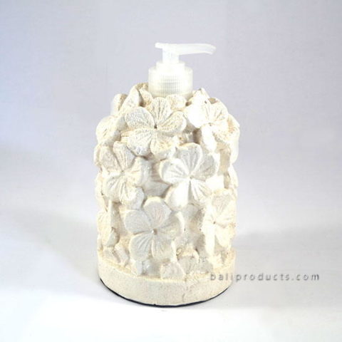 Resin White Cement Flower Soap Dispenser