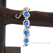 Blue Bead Inside Round Metal with Charm