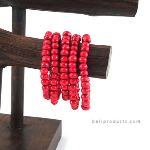 Red Bead Bracelet Set 5