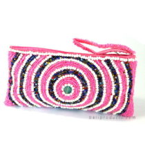 Beads Pouch In Round Circle Motive In Different Colors