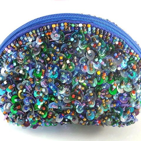 Beads Round Tube Pouch Mixed