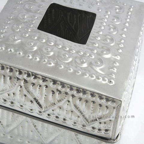 Aluminium Carving Tissue Box Square