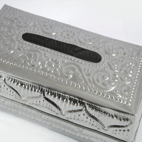 Aluminium Carving Rectangular Tissue Box