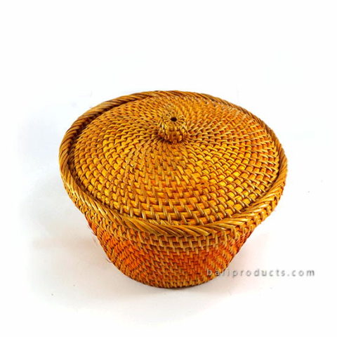 Lombok Rattan Round Basket With Lid