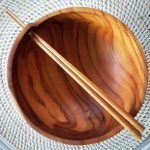 Natural Teak Noodle Bowls With Chop Sticks