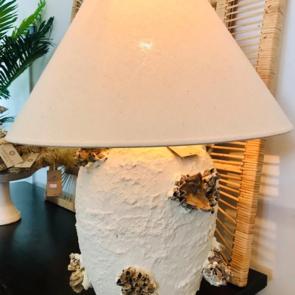 Sea Shell & Coral White Pottery Table Lamp