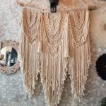 Large Woven Macrame Wall Hanging With Beads